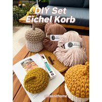 Diy Set Deko Körbchen Eichel Von Iraknithome | Korb Zum Selber Häkeln Häkelkorb Eichelkorb Gehäkelt Geschenkidee Diy Set Deko Körbchen Eichel Von Iraknithome | Korb Zum Selber Häkeln Häkelkorb Eichelkorb Gehäkelt Geschenkidee von iraknithome