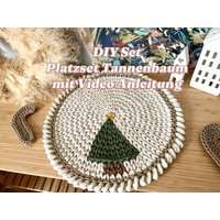Diy Set Platzset „Tannenbaum" Mit Video Anleitung |Weihnachts Geschenk Tannenbaum Selber Häkeln | Tischläufer von iraknithome