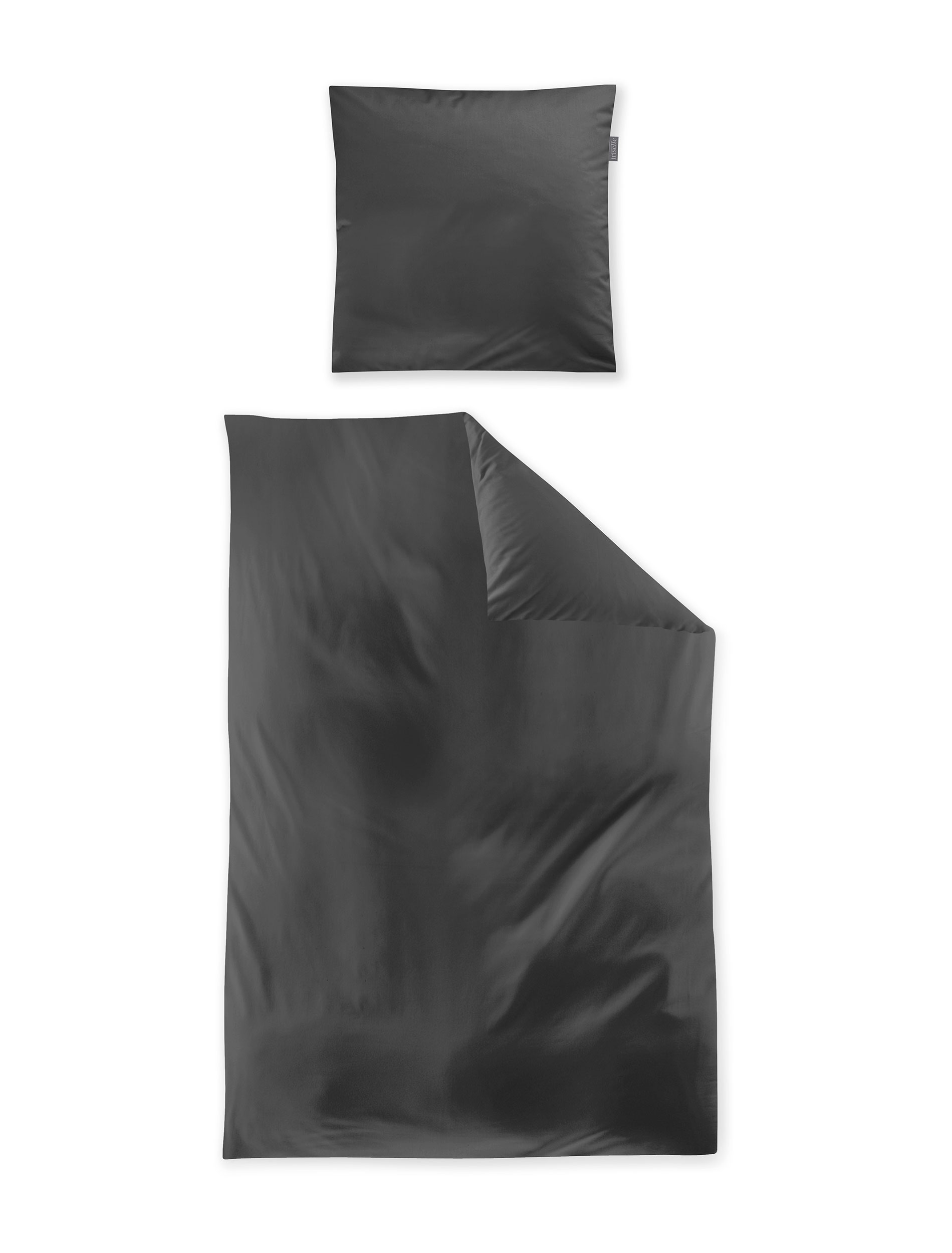 Mako-Satin Bettwäsche 155x220 in 155x220cm anthrazit Mako-Satin Bettwäsche 155x220 in 155x220cm anthrazit von irisette