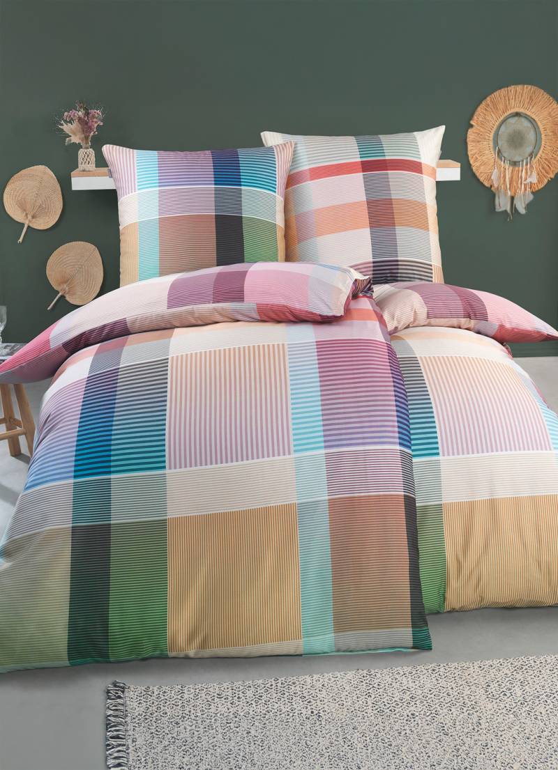 Mako-Satin Bettwäsche-Garnitur, Größe 115 (80/80 cm + 155/220 cm), Bunt von irisette