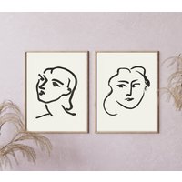 Matisse Druck-Set Von 2, Henri Gesichter Porträt Poster [Hohe Qualität] von irissanmartin