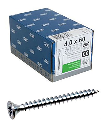 200 Stk. QZ Spanplattenschrauben Senkkopf 3.5x20 PZ-2 Stahl gehärtet verzinkt 200 Stk. QZ Spanplattenschrauben Senkkopf 3.5x20 PZ-2 Stahl gehärtet verzinkt von irsa24