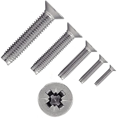 irsa24 1000 X Gewindefurchende Senkschrauben, Form ME DIN 7500 Edelstahl A2 ME M 3X6 Z Senkkopf von irsa24