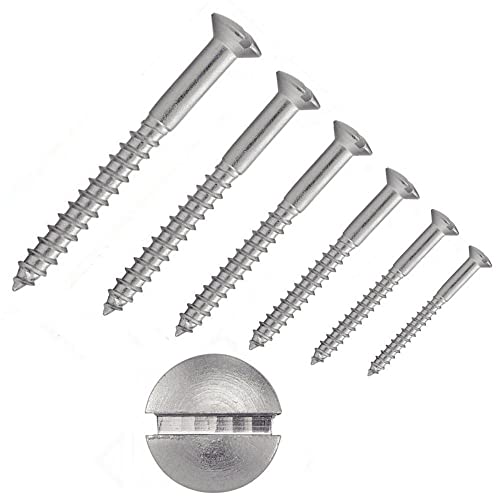 irsa24 200 Stk. Linsensenk Holzschrauben mit Schlitz 6,0 x 55 mm DIN 95 Edelstahl A2 Linsenkopf von irsa24