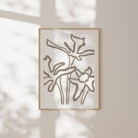 Narzissen Druck, Minimal Print, Minimale Wanddekoration, Druck Im Scandi Stil, Illustration, Kunstdruck, Modern Zeichnung von isavedyouapiece