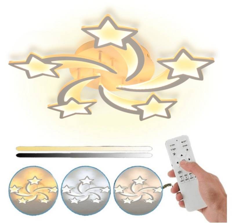 WILGOON Deckenleuchte 30W Modern LED Deckenleuchte in Blumenförmiges Design Wohnzimmer Lampe, LED fest integriert, kaltweiß, neutralweiß, warmweiß, Moderne Lampen Schlafzimmer Dimmbar mit Fernbedienung von WILGOON