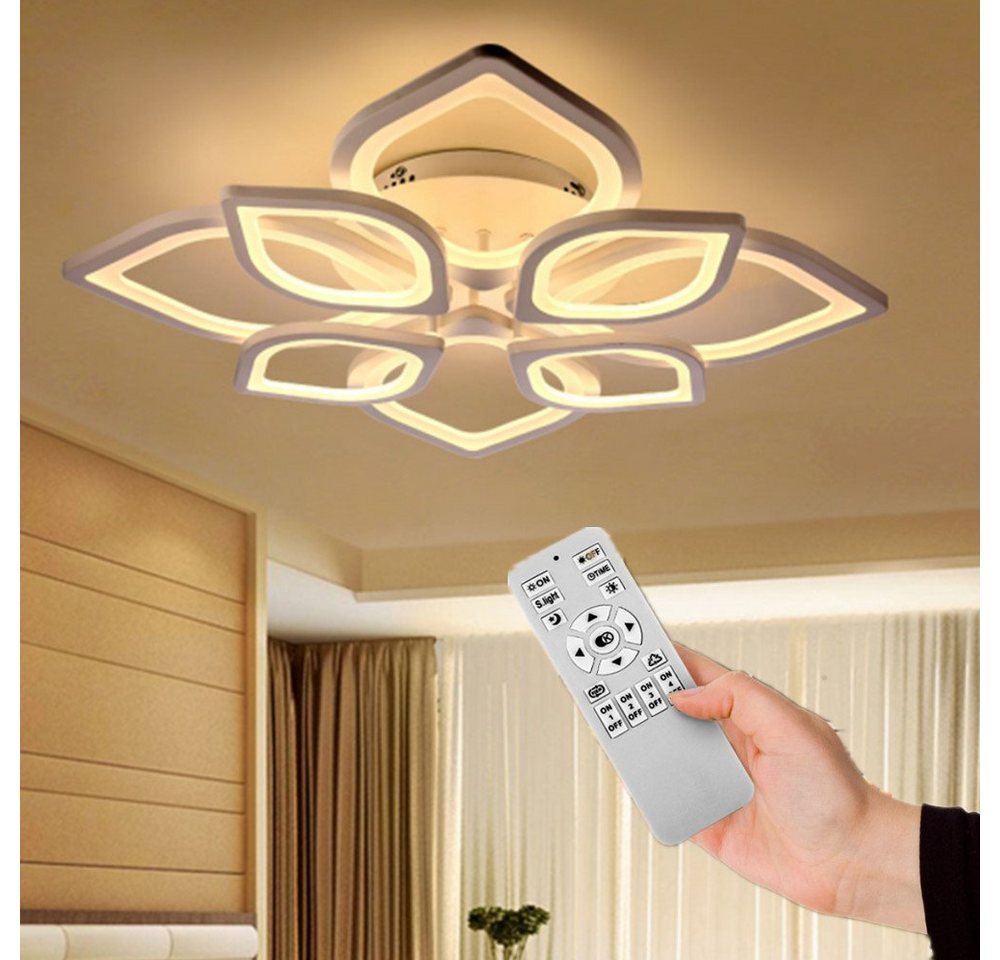 WILGOON LED Deckenleuchte 80W Dimmbar Wohnzimmer Deckenlampe Fernbedienung, in Blumenförmiges Design, für Wohnzimmer, Schlafzimmer, Flur, Küche von WILGOON