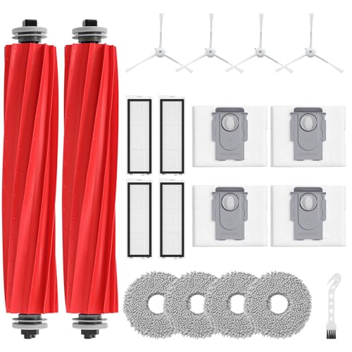 19 Stück Ersatzteile für Qrevo S/Qrevo Pro/Qrevo MaxV Roboter-Staubsaugerzubehör Ersatzsets (2 Rollbürste + 4 HEPA-Filter + 4 Staubbeutel + 4 Wischpads + 4 Seitenbürsten) von isinlive