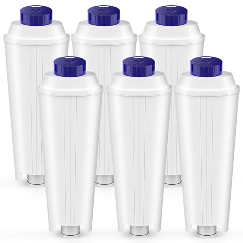 6 Stück Wasserfilter für Delonghi passend für Delonghi DLSC002, Wasserfilterkartuschen kompatibel mit Delonghi Magnifica s, ECAM, ESAM, ETAM, EPAM, Primadonna Kaffeevollautomaten von isinlive