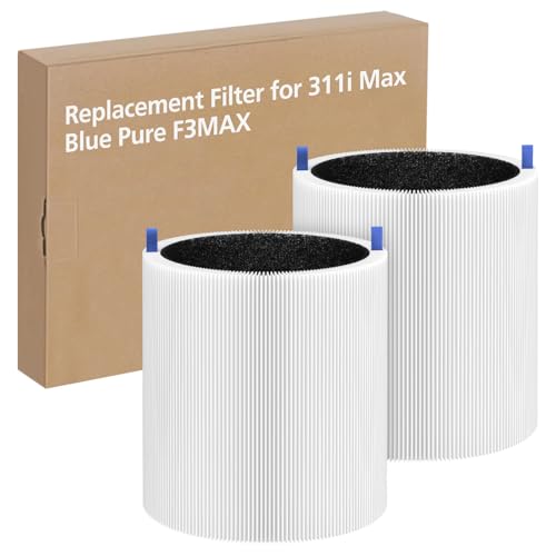 isinlive 311i Max Ersatzfilter, kompatibel mit Blueair Blue Pure 311i Max Luftreinigern, H13 True HEPA und Aktivkohle-Luftfilter für Blue Pure 311i Max, vergleichbar mit Teilenummer F3MAX von isinlive