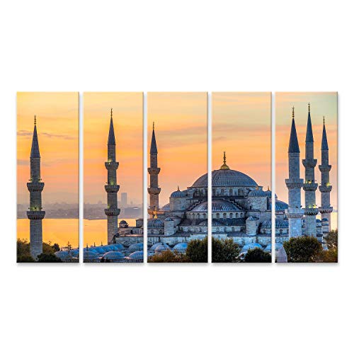 Bild Bilder auf Leinwand Die Blaue Moschee (Sultanahmet Camii) Istanbul Türkei Wandbild Poster Leinwandbild TJT von islandburner,