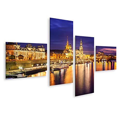 Bild Bilder auf Leinwand Dresden Deutschland innerstädtische Skyline an der Elbe Wandbild Poster Leinwandbild SVM von islandburner,