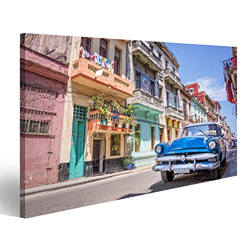 Bild Bilder auf Leinwand Klassisches amerikanisches Oldtimer-Auto in Havanna, Kuba. Wandbild, Poster, Leinwandbild QPO von islandburner,