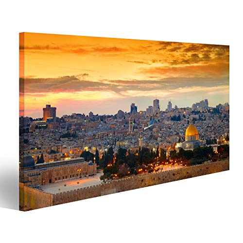 Bild Bilder auf Leinwand Panorama der Jerusalemer Altstadt Israel Wandbild Poster Leinwandbild SWR von islandburner,