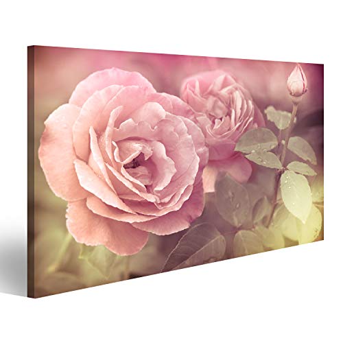 Bild auf Leinwand Abstrakt Pastel Romantischen Rosa Rosen Blumen Mit Wassertropfen Wandbild Poster Kunstdruck Bilder von islandburner