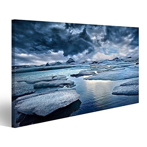 Bild auf Leinwand Eisberge in der Jokulsarlon Glacial Lagoon in Island Wandbild Poster Leinwandbild von islandburner,