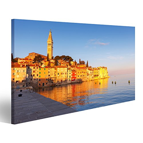 Bild auf Leinwand Schöner Sonnenuntergang Bei Rovinj In Der Adriatischen Seeküste Von Kroatien Europa Wandbild Poster Kunstdruck Bilder von islandburner