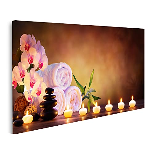 islandburner Bild auf Leinwand Spa Konzept Massage Steine Handtücher Kerzen Wellness Beauty Salon Kosmetik Stud Bilder Wandbilder Poster von islandburner