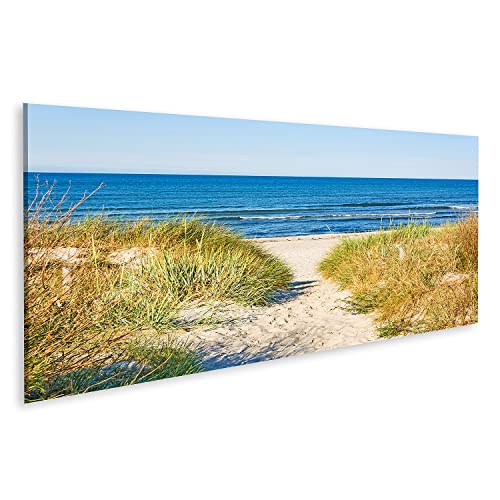 Bild auf Leinwand Strand Zugang Weg zur Ostsee Marram Grass Aside Wandbild Poster Kunstdruck Bilder von islandburner