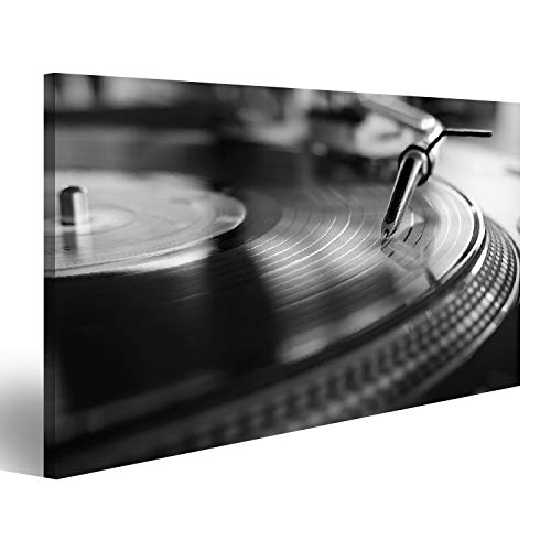 Bild auf Leinwand Vinyl Player Analog Sound Technologie Für Dj Digitale Musik Zu Spielen Close Up Audiogeräte Für Diskjockey Schwarz Und Weiß Wandbild Poster Kunstdruck Bilder von islandburner