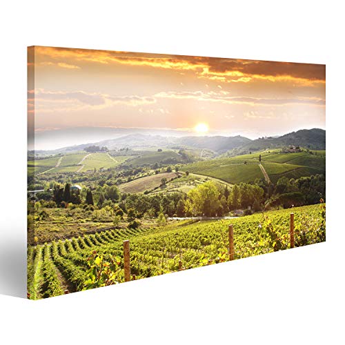 Bild auf Leinwand Weinberg Chianti Toskana Wandbild Poster Kunstdruck Bilder von islandburner