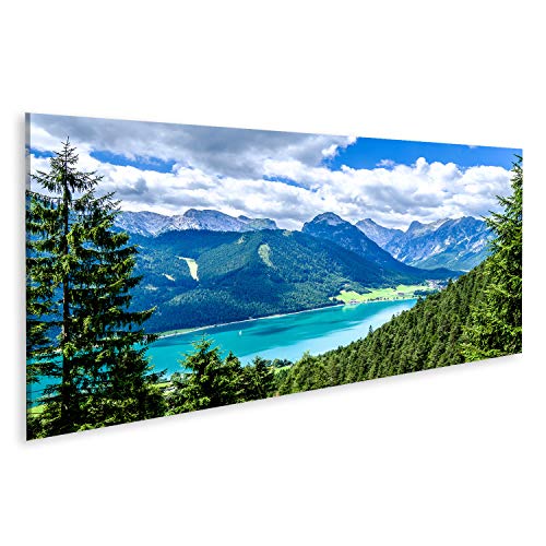 Bild auf Leinwand achensee in österreich - pertisau Wandbild Leinwandbild Kunstdruck Poster 120x40cm - Panorama von islandburner,