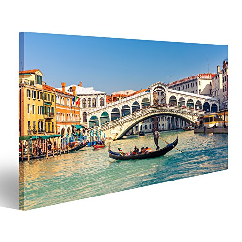 islandburner, Bild auf Leinwand Gondelbahn an der Rialto-Brücke in Venedig, Italien Wandbild Poster Leinwandbild von islandburner,