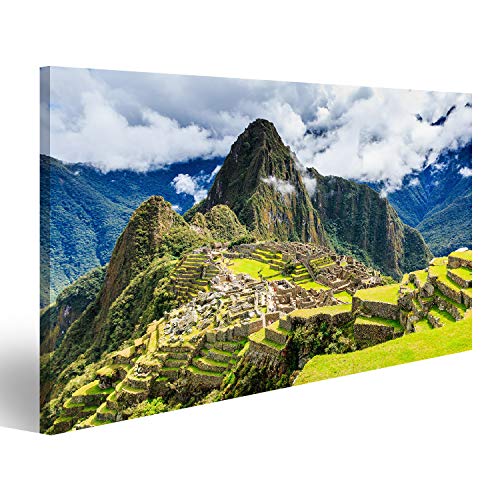 islandburner, Bild auf Leinwand Machu Picchu, Peru. UNESCO-Weltkulturerbe. Eines der neuen Sieben Weltwunder der Welt Wandbild Leinwandbild Kunstdruck Poster 100x57cm von islandburner,