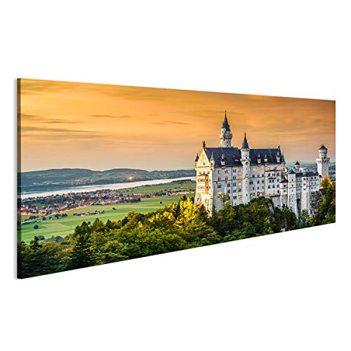 islandburner, Bild auf Leinwand Schloss Neuschwanstein in den bayerischen Alpen Deutschlands. Wandbild Poster Leinwandbild von islandburner,