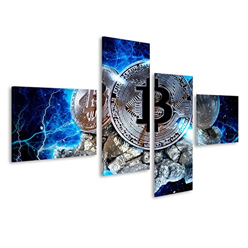 islandburner Bild Bilder auf Leinwand Gold-Bitcoin-Münze. Bitcoin-Kryptowährung Wandbild, Poster, Leinwandbild JRG von islandburner