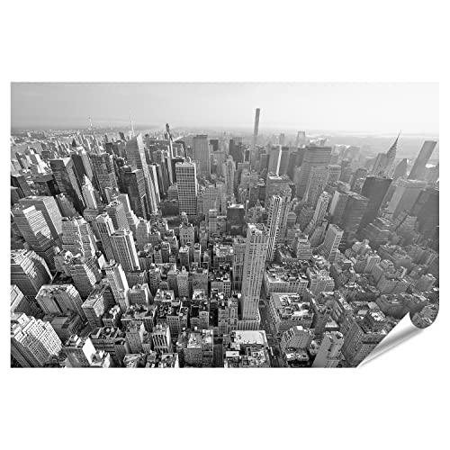 islandburner XXL Bild Poster New York City Manhattan Skyline Schwarz Weiß Luftbild Premium Bilder Fotodruck von islandburner