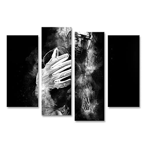 islandburner Bild auf Leinwand American Football Spieler Sportler Sportler mit Helm auf Schwarz Weiß Sport und Bilder Wandbilder Poster von islandburner