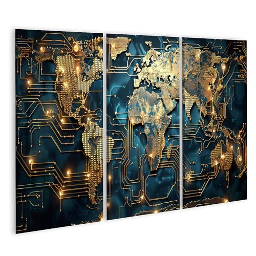 islandburner Bild auf Leinwand Detailreiches Wandbild: Digitale Leiterplatte simuliert Stadtdatenpunkte Computerraum oder Home Office IT-Beratungsunternehmen Leinwandbild islandburner Bild auf Leinwand Detailreiches Wandbild: Digitale Leiterplatte simuliert Stadtdatenpunkte Computerraum oder Home Office IT-Beratungsunternehmen Leinwandbild von islandburner