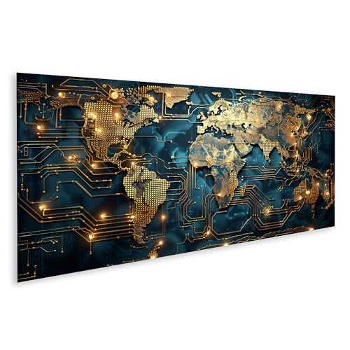 islandburner Bild auf Leinwand Detailreiches Wandbild: Digitale Leiterplatte simuliert Stadtdatenpunkte Computerraum oder Home Office IT-Beratungsunternehmen Leinwandbild islandburner Bild auf Leinwand Detailreiches Wandbild: Digitale Leiterplatte simuliert Stadtdatenpunkte Computerraum oder Home Office IT-Beratungsunternehmen Leinwandbild von islandburner