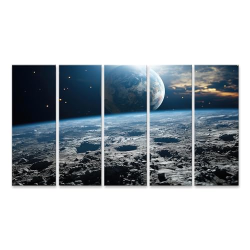 islandburner Bild auf Leinwand Erde von der Oberfläche des Mondes aus gesehen für Kinderzimmer Bilder Wandbilder Poster von islandburner