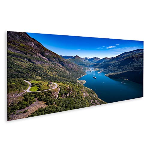 islandburner Bild auf Leinwand Geiranger Fjord Schöne Natur Norwegen Luftaufnahmen Storfjord (Großer Fjord) Bilder Wandbilder Poster von islandburner