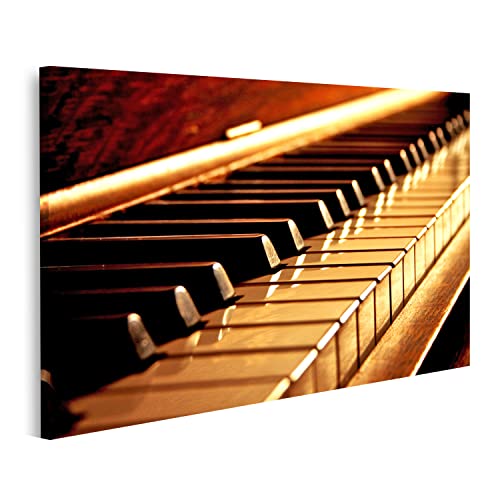 islandburner Bild auf Leinwand Goldene Klavier Tasten Piano Bilder Wandbilder Poster IOBX-1P von islandburner