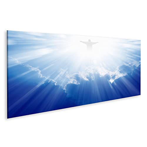 islandburner Bild auf Leinwand Helles Licht Von Jesus Christus In Den Blauen Himmel Mit Wolken Bilder Wandbilder Poster von islandburner