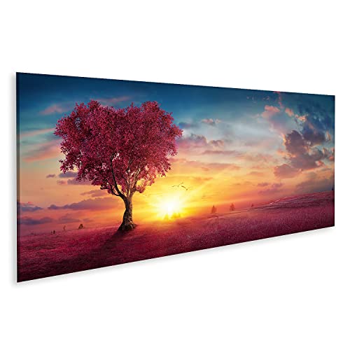 islandburner Bild auf Leinwand Herz Baum Liebe Natur Rot Landschaft Sonnenuntergang Bilder Wandbilder Poster von islandburner