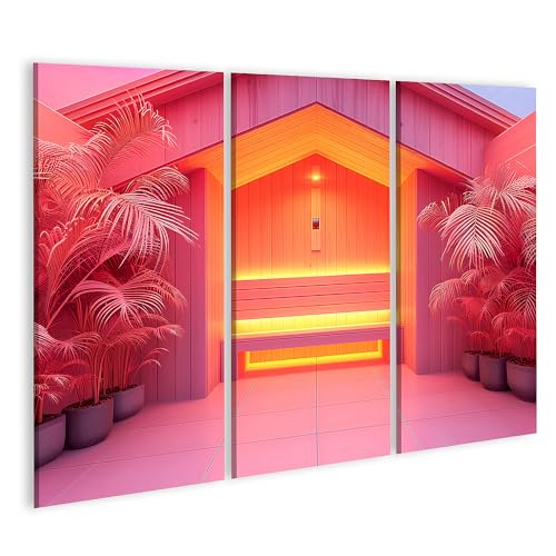 islandburner Bild auf Leinwand Innenraumdesign: Technologisches Infrarot-Sauna-Spa-Konzept Wandbild Wellnessbereich eines Luxushotels Wellness-Center Leinwandbild von islandburner