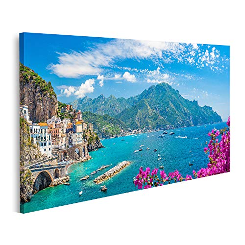 islandburner Bild auf Leinwand Landschaft Amalfiküste Atrani Berühmte Stadt In Italien Bilder Wandbilder Poster von islandburner