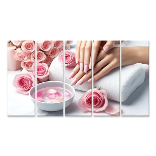 islandburner Bild auf Leinwand Luxuriöse Hände mit rosa Maniküre auf weißem Handtuch und Rosen Nagelstudio Bilder Wandbilder Poster islandburner Bild auf Leinwand Luxuriöse Hände mit rosa Maniküre auf weißem Handtuch und Rosen Nagelstudio Bilder Wandbilder Poster von islandburner