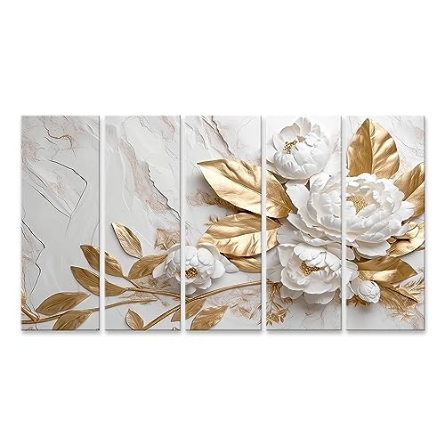 islandburner Bild auf Leinwand Marmor Textur Weiß Gold Farben Goldene Blumen Luxuriöses Design Bilder Wandbilder Poster JCTS-5P islandburner Bild auf Leinwand Marmor Textur Weiß Gold Farben Goldene Blumen Luxuriöses Design Bilder Wandbilder Poster JCTS-5P von islandburner