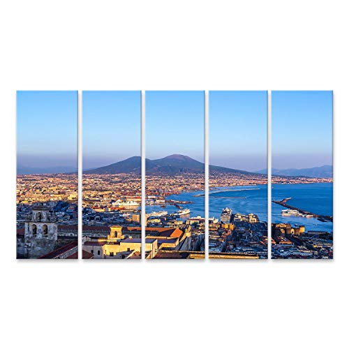 islandburner Bild auf Leinwand Napoli (Neapel) Und Den Vesuv Im Hintergrund Bei Sonnenuntergang In Einem Sommertag Italien Kampanien Wandbild Poster Kunstdruck Bilder von islandburner