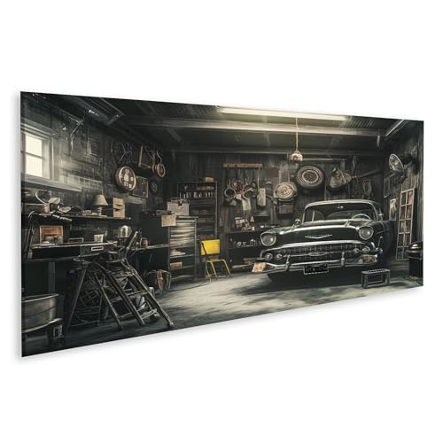 islandburner Bild auf Leinwand Oldtimer Werkstatt Charme Im Retro Garage Ambiente Bilder Wandbilder Poster von islandburner