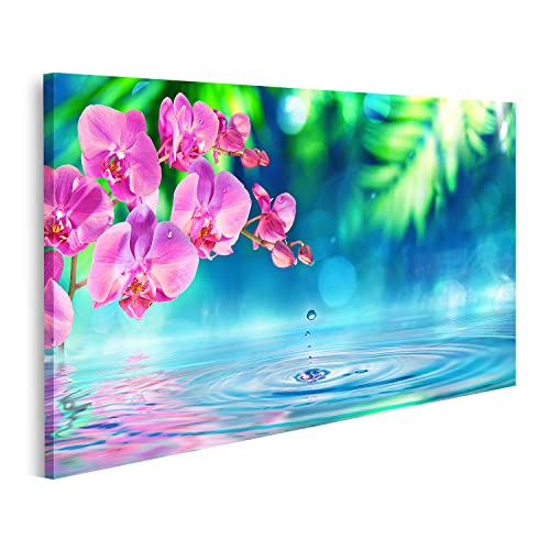 islandburner Bild auf Leinwand Orchidee In Zen Garten Am Teich Bilder Wandbilder Poster von islandburner