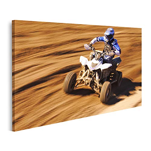 islandburner Bild auf Leinwand Quad Blau Geschwindigkeit Wandbild Leinwandbild Bilder für Wohnzimmer GCSC-1K von islandburner