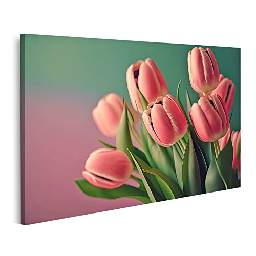 islandburner Bild auf Leinwand Rosa Tulpen Bilder Wandbilder Poster IXDK-1P von islandburner