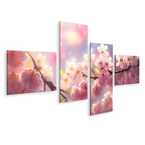 islandburner Bild auf Leinwand Sakura Flowers Pink Cherry Blossom Spring Branch Delicate Petals Clos Bilder Wandbilder Poster IUYQ-4LP von islandburner