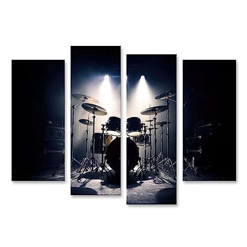 islandburner Bild auf Leinwand Schlagzeug Drum Set Stage Band Spot Lighting Spotlight Kinderzimmer Bilder Wandbilder Poster JBYU-4erP von islandburner